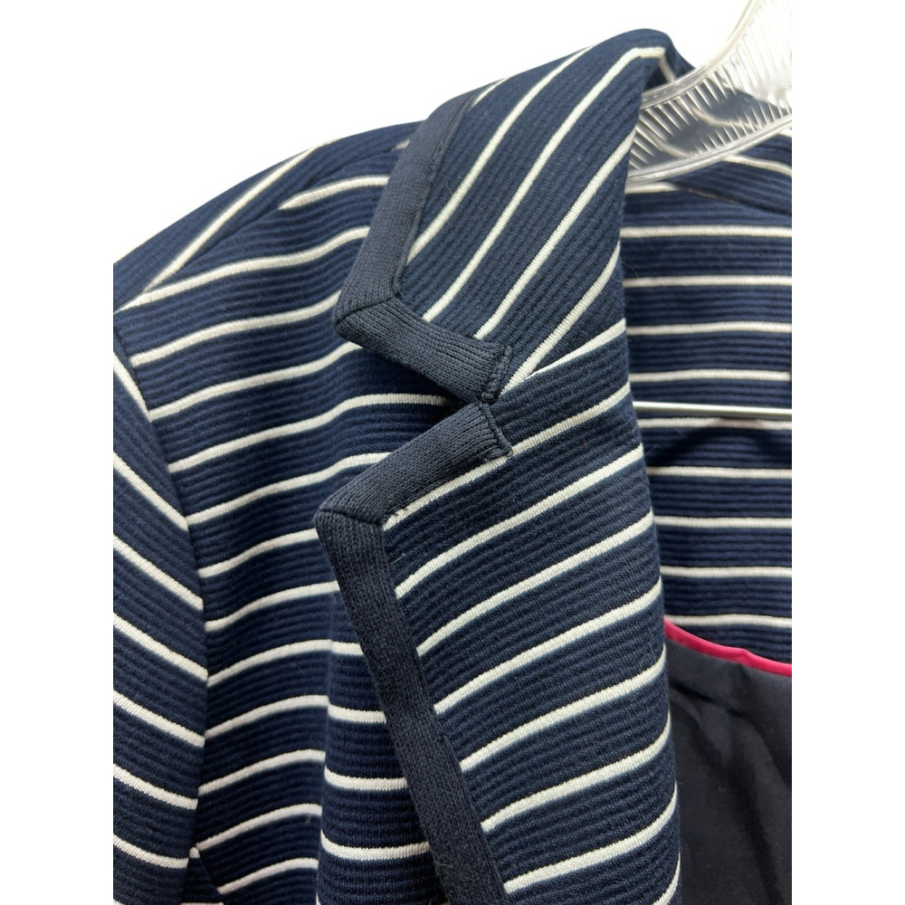 Talbots Plus Size 2X Navy White Stripe Blazer Jacket - Picture 4 of 9